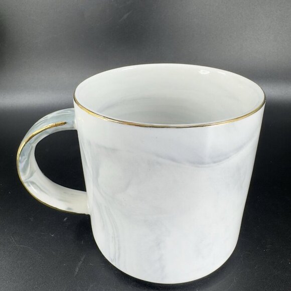 Mr & Mrs Coffee Mug Cup Set Ceramic Marble Coloring Gold Edges Wedding Gift Mugs - Picture 5 of 13